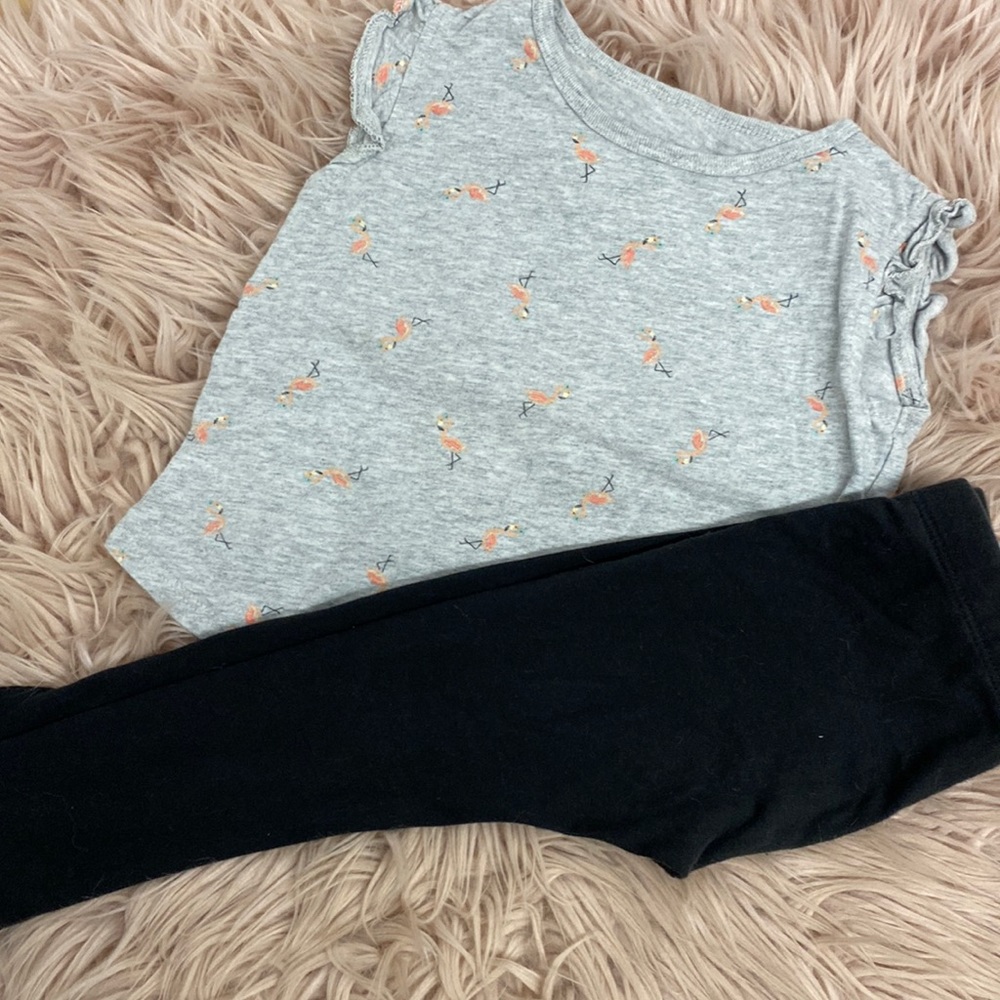 Girls Flamingo Tee Set
